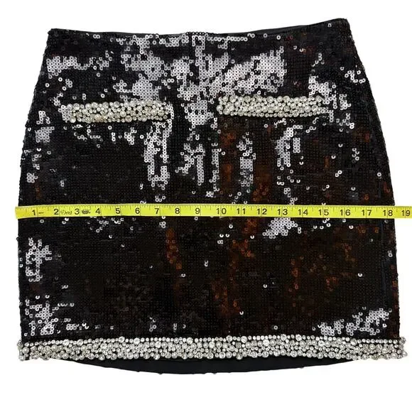 VERONICA BEARD Perry Sequin Skirt with Pearl Trim - Picture 8 of 12